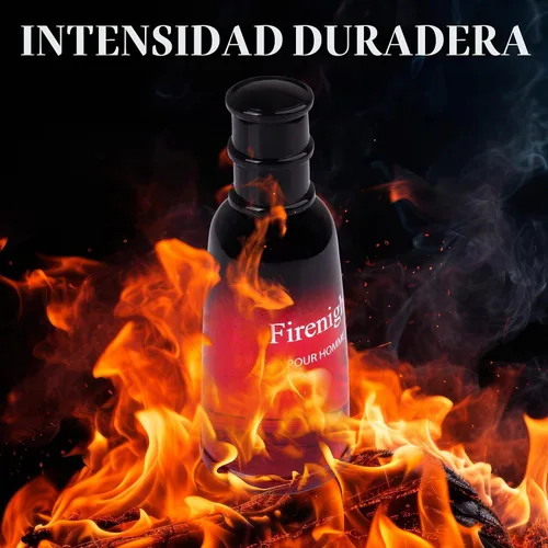 Vista 3 de Firenight - Eau De Parfum para hombre, 3.4 onzas líquidas, notas altas de flor de nuez moscada, lavanda, cedro, manzanilla, naranja mandarina
