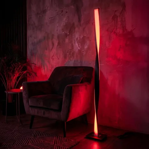 Vista 7 de Brightech Helix - Lámpara de pie LED moderna que cambia de color, lámpara de pie de 48 pulgadas de alto con gradiente de color RGB y poste