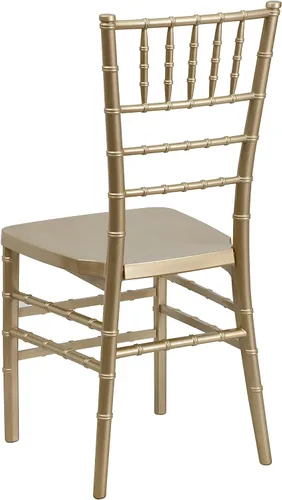 Vista 7 de BizChair Silla Chiavari apilable de resina dorada