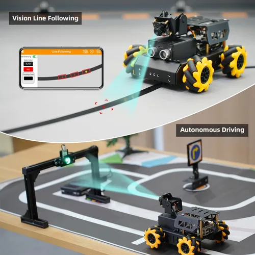Vista 5 de Coche Robot TurboPi para RaspberryPi Gran Modelo AI Modelo de Visión y Voz de Interpretación de Escenas con Evitación de Obstáculos Kit Robótico