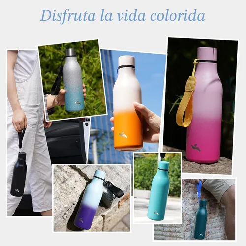 Vista 7 de Konokyo Botella de agua de metal de acero inoxidable aislada de 18 onzas Rojo