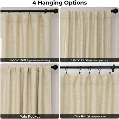 Vista 5 de HPD Half Price Drapes Bellino - Cortinas de oscurecimiento de habitación de 63 pulgadas de largo, para dormitorio y sala de estar (1 panel), 50