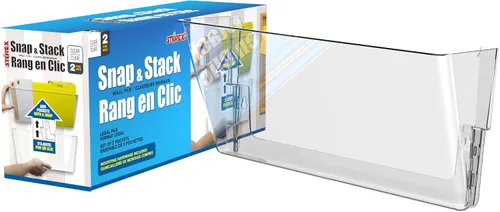 Vista 3 de Storex Archivadores de pared, tamaño legal, 16 x 10.55 x 4 pulgadas, transparentes, juego de 2 (70224A06C)