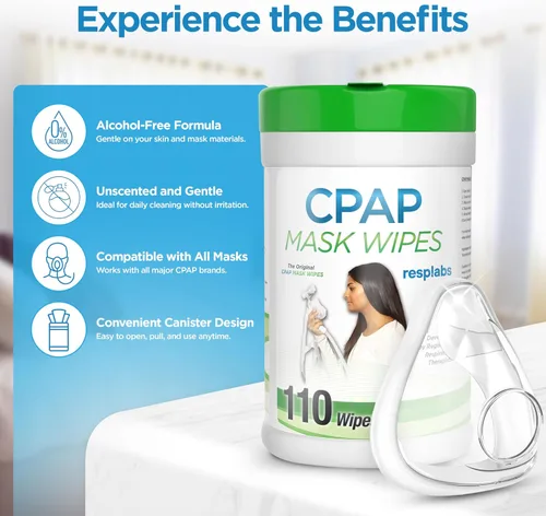 Vista 2 de RespLabs Medical - Toallitas de limpieza para máscaras CPAP