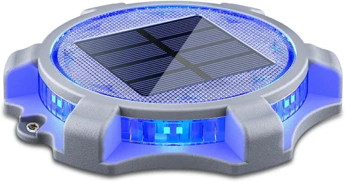 Vista 9 de SIEDiNLAR Luces solares para cubierta al aire libre, 2 modos, muelle LED, marcadores de entrada, luz impermeable para escalones, pasarela, escalera