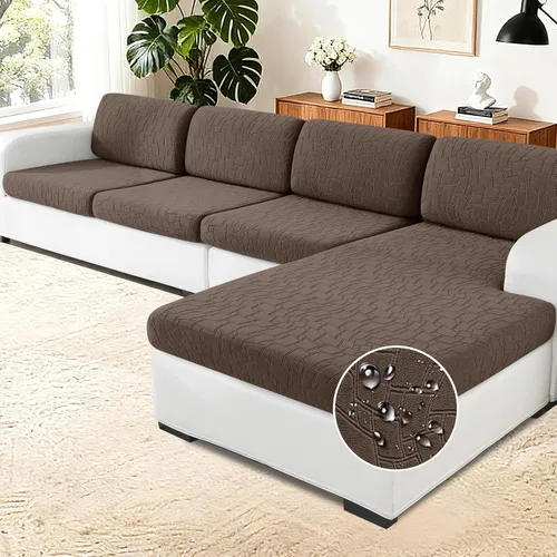 Vista 17 de MAXIJIN Fundas de cojín impermeables para sofá, funda de cojín individual de asiento de silla, fundas elásticas para sofá modular con parte inferior
