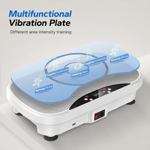 Vista 4 de MERACH Vibration Plate Exercise Machine, Vibration Plate for Lymphatic Drainage Weight Loss, Vibrating Plate Exercise Machine with Bluetooth and LED