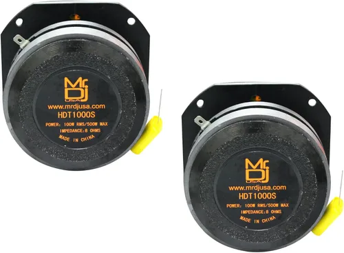 Vista 5 de 2 Mr. Dj HDT1000S - Tweeter de alta compresión de bala de titanio de 4 pulgadas y 500 W (cromado)