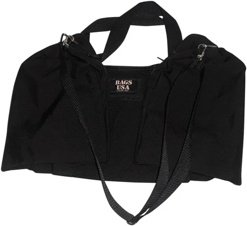 Vista 33 de Bolsa de lona triple grande con apertura en U, bolsillo frontal y dos compartimentos laterales, perfecta bolsa de cabina fabricada en Estados Unidos.