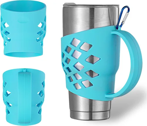 Vista 11 de Mango para vasos de 30 onzas, mango Yeti Rambler antideslizante, soporte de silicona para vaso Yeti Rambler/RTIC Tumbler/Corkcicle Tumbler Grip Negro
