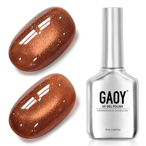 Vista 84 de GAOY Esmalte de uñas de gel Brown Cat Eye, 4629 azul ámbar, 0.5 fl oz Ámbar azul
