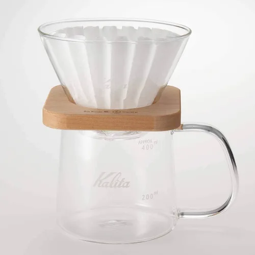 Vista 3 de Kalita WDG-185#44315 - Juego de gotero de café cuadrado para 2 a 4 personas