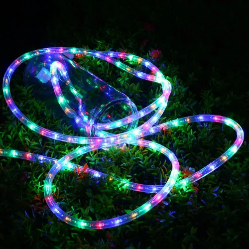 Vista 7 de Brizled - Luces de cuerda multicolor, 18 pies / 5.5 metros, 216 luces LED impermeables para Navidad, 120V, luz de tubo flexible ETL, enchufable