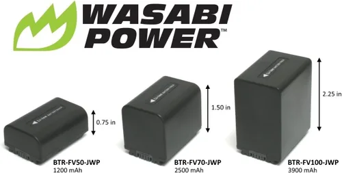 Vista 5 de Wasabi Power Batería (paquete de 2) y cargador para Sony NP-FV30, NP-FV40, NP-FV50 y Sony DCR-SR15, SR21, SR68, SR88, SX15, SX21, SX44, SX45, SX63