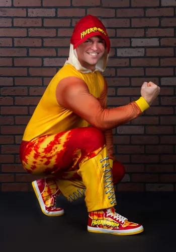 Vista 3 de Hulk Hogan Adulto Traje de Una Pieza Multicolor
