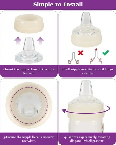 Vista 7 de Tetinas de vaso para botella MAM Easy Start, biberones de vidrio y biberones de vidrio fáciles de activar, taza de entrenamiento de plástico 4