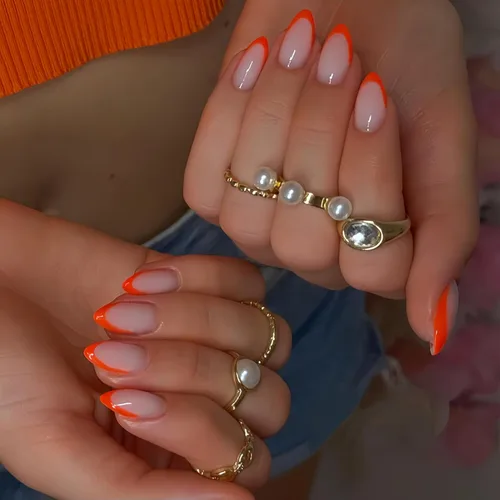 Vista 30 de 30 Uñas Postizas de Punta Francesa Negra a Presión, Uñas de Almendra Cortas para Presionar, Uñas Postizas Cortas en Forma de Almendra, Uñas