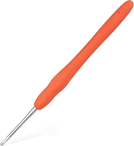 Vista 13 de Gancho de ganchillo de 0,5 mm, mango ergonómico para manos con artritis, agujas de tejer extra largas para principiantes y lana para ganchillo