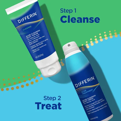 Vista 8 de Differin - Exfoliante corporal con ácido salicílico para eliminar el acné, mejora el tono y la textura de la piel en los hombros y el pecho, 8 onzas