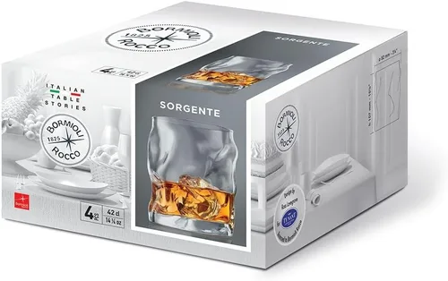 Vista 3 de Bormioli Rocco Sorgente - Vasos dobles Old Fashioned, 14.25 onzas, color blanco, 4 unidades (paquete de 1)