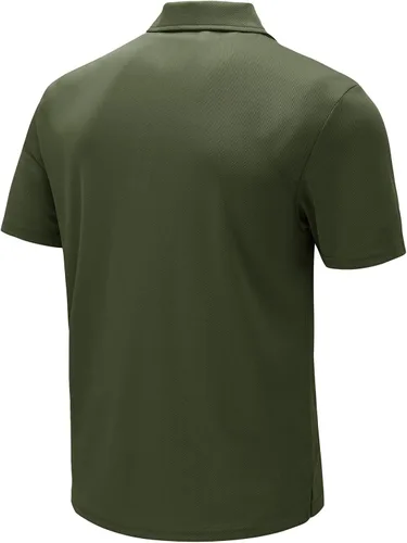 Vista 2 de BGOWATU Polo para hombre, manga corta, cuello y golf, secado rápido, con bolsillo