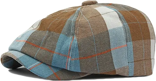 Vista 7 de Gorra de Newsboy a cuadros para hombre, sombrero de golf Ivy Cabbie