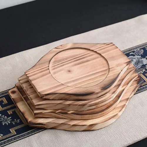 Vista 6 de UPKOCH Soporte coreano Dolsot Stone Bowl Base de madera Cazuela Olla Bandeja Bibimbap Bowl Estera de madera Hot Pot Trivet Trivet Coaster S
