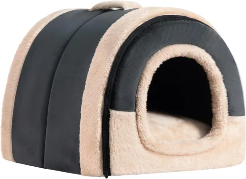 Vista 2 de Hollypet Cueva de cama para gatos de interior para mascotas de hasta 20 Cueva Arqueada Gris Oscuro