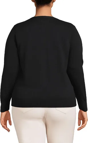 Vista 2 de Lands' End Suéter tipo cárdigan de algodón de calibre fino para mujer