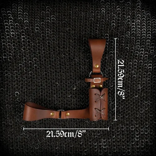 Vista 2 de Mythrojan Rana "Adventurer", ideal para Warrior Knight Vikings SCA LARP, cuero de grano completo