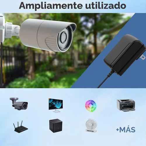 Vista 3 de Fuente de alimentación del adaptador de 12W para la luz de tira del LED Negro-1