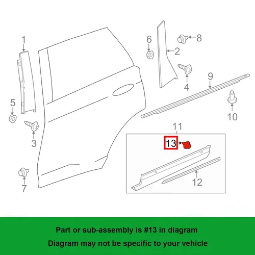 Vista 3 de Panel basculante y clip de moldeo de puerta para Ford W716352-S300 para Mustang Edge Escape F-150 Ranger, Lincoln Continental MKC MKX Nautilus