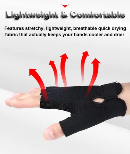 Vista 5 de Guantes sin dedos Guantes tácticos y de ciclismo para hombres y mujeres, ideales para Airsoft, pesca y entrenamiento