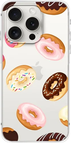 Vista 10 de Blingy's Funda para iPhone 15 Pro, bonito patrón de Navidad con diseño de copos de nieve de invierno, funda protectora transparente de TPU suave