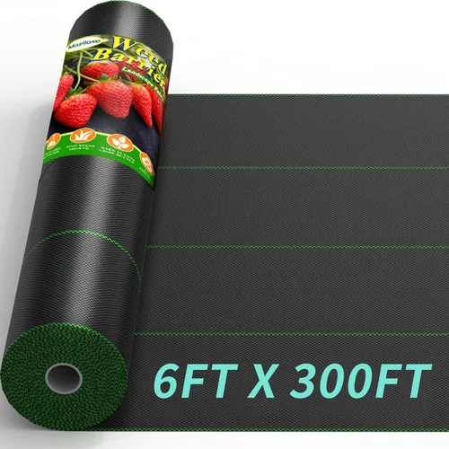 Vista 10 de Tela de barrera de control de malezas de 3.53 oz/yd², membrana de cubierta de suelo para jardinería de alta resistencia, para césped artificial