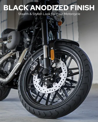 Vista 2 de Benlari - Cubiertas de tuerca de eje delanteras CNC para Harley, tapas de tuerca de eje negras compatibles con Harley Davidson Touring Sportster