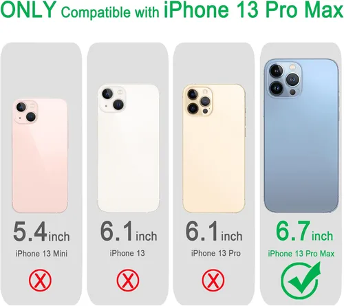 Vista 2 de Funda magnética compatible con iPhone 13 Pro Max, compatible con carga inalámbrica MagSafe, parte trasera transparente antiarañazos, a prueba