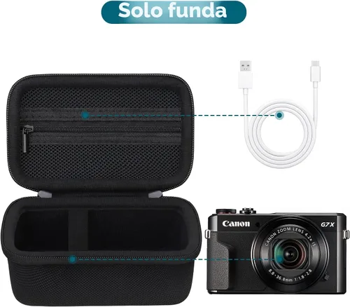 Vista 2 de Canboc Camera Case for Canon PowerShot G7 X Mark III/ G7X Mark II, Black Negro