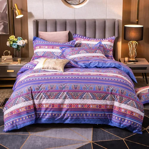 Vista 18 de ABREEZE Juego de ropa de cama de 3 piezas, estilo bohemio, retro, étnico, vintage, floral, ropa de cama bohemia, 100% algodón cepillado, damasco