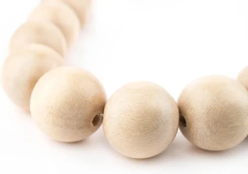 Vista 144 de TheBeadChest: cuentas de madera redondas naturales de 0.315 pulgadas, cuentas de madera sueltas espaciadoras para fabricar joyas, 4 tamaños