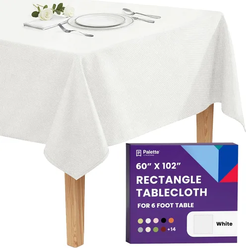 Vista 22 de Gee Di Moda - Mantel rectangular de 60 x 84 pulgadas – Mantel rectangular de poliéster lavable para mesa de 5 pies