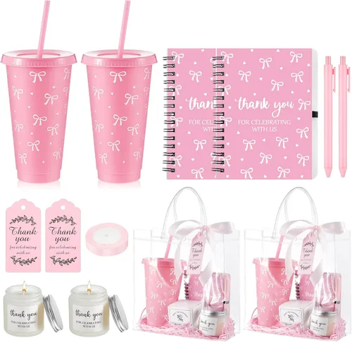 Vista 29 de Nuogo - Juego de 2 premios de ducha para padres para adultos, regalo de despedida de soltera, vaso de plástico, cuaderno con vela perfumada, bolsa