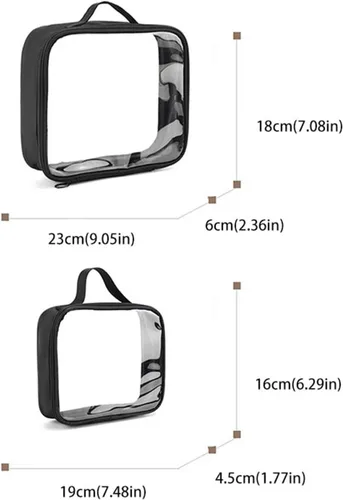 Vista 6 de Cuidado de la piel titular transparente viaje cosmético bolsa de almacenamiento de maquillaje