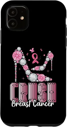 Vista 8 de iPhone 16 Crush Breast Cancer High Heels Bling Cancer Awareness Case