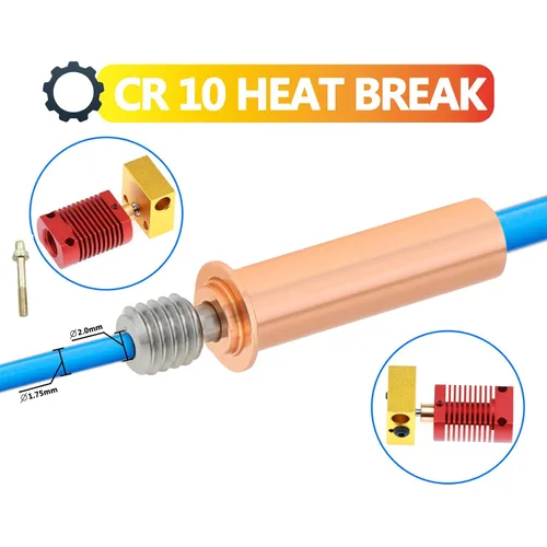 Vista 3 de All Metal Bimetal Heatbreak Copper Titanium TC4 Heatbreak Garganta compatible con CR-6 SE, CR-6 Max, CR-5 PRO Impresora 3D