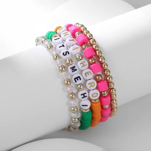 Vista 3 de AIMADE Taylor Album - Pulsera inspirada en el álbum para amantes de la reputación intrépida 1989, juego de pulseras bohemias en capas de amistad