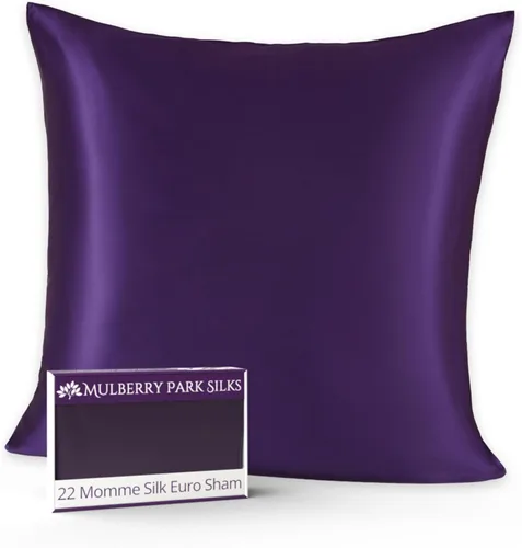 Vista 29 de Mulberry Park Funda de almohada 100% seda, 22 momme, seda de morera de grado 6A, cierre de cremallera oculto con borde de cuchillo, funda Blanco