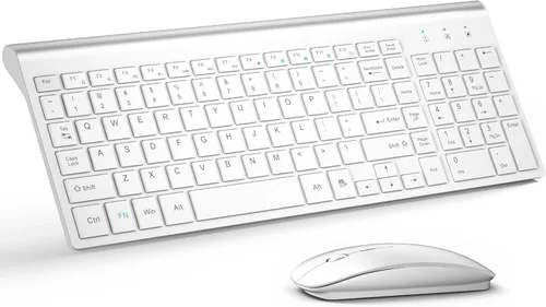 Vista 12 de Combo de teclado y mouse inalámbrico ultradelgado, TopMate 2.4G, mouse USB compacto silencioso de 2400DPI y teclado con interruptor de tijera