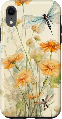 Vista 25 de Cute Vintage Illustration Daisy Flowers Dandelion Dragonfly Case for iPhone 17
