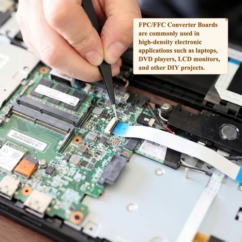 Vista 5 de MTCELL 6 unids FFC FPC PCB Converter Board 4 Pin 0.039 in Pitch to Dip 0.100 in para FCC Cable Par Extender Adaptador